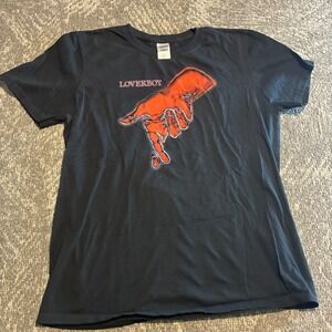 Loverboy Band T-Shirt Men's M Black Hand Logo Rock Graphic Tee